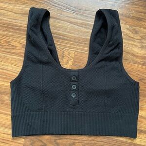 Gymshark Black Textured Crop Top